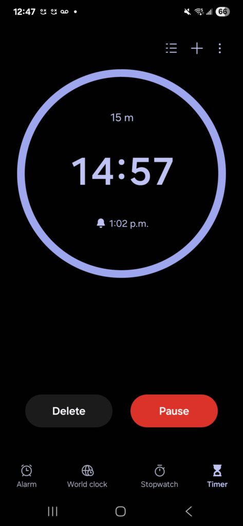 Timer set and going